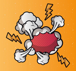 expression cloud with smoke pop art style