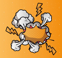 expression cloud with smoke pop art style