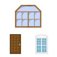 Vector illustration of door and front icon. Collection of door and wooden stock vector illustration.