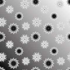 Festive seamless pattern of funny snowflakes and stars