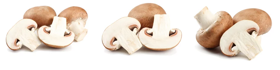 Papier Peint photo Lavable Légumes frais Fresh champignon mushrooms isolated on white background