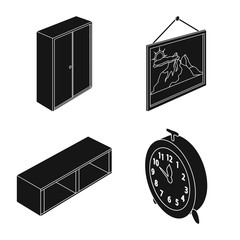 Isolated object of bedroom and room icon. Set of bedroom and furniture stock symbol for web.