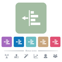 Decrease left indentation of content flat icons on color rounded square backgrounds