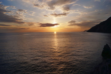 Sunset at bay of Portovenere, Liguria, Italy