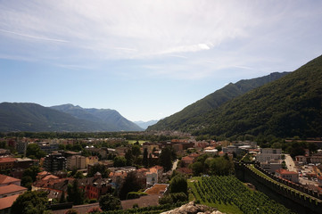 Fototapeta na wymiar view of Bellinzona, canton Ticino, Swiss