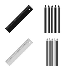 Vector design of office and supply logo. Collection of office and school stock vector illustration.