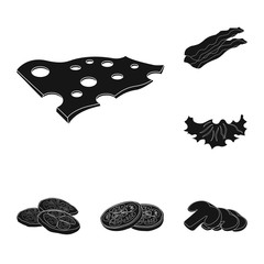 Vector design of burger and sandwich logo. Collection of burger and slice stock vector illustration.