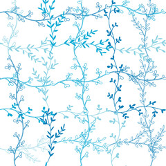 Modern vector seamless pattern with hand drawn leaves.