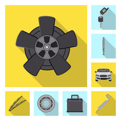 Vector design of auto and part icon. Collection of auto and car stock vector illustration.