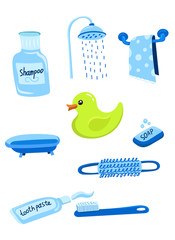 bathroom icon set, vector illustration
