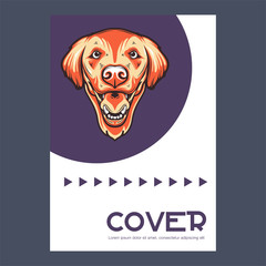 Obraz premium Template greeting banner with dogs