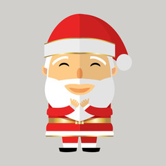 Santa Claus in black glasses on grey background.
