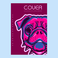 Template greeting banner with dogs