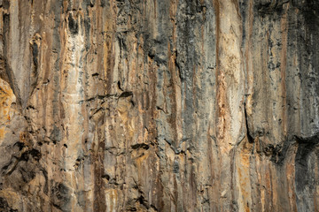 texture details of rock cliff on the island of the sea kra bi Thailand