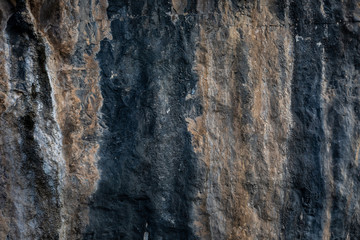 texture details of rock cliff on the island of the sea kra bi Thailand