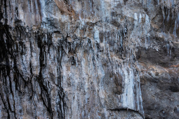 texture details of rock cliff on the island of the sea kra bi Thailand