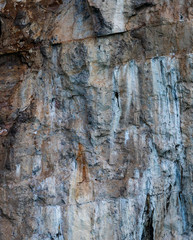 texture details of rock cliff on the island of the sea kra bi Thailand
