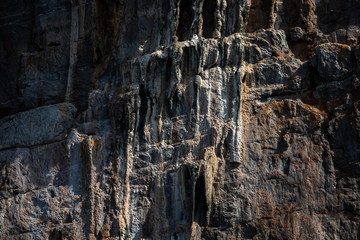 texture details of rock cliff on the island of the sea kra bi Thailand