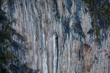 texture details of rock cliff on the island of the sea kra bi Thailand