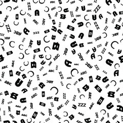 Letters, alphabet, education, school concept. Seamless vector EPS 10 pattern. Flat style