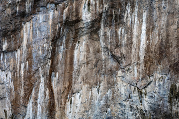 Fototapeta na wymiar texture details of rock cliff on the island of the sea kra bi Thailand