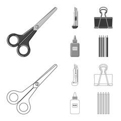 Isolated object of office and supply icon. Set of office and school stock symbol for web.