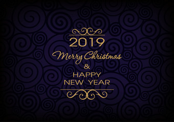 Christmas background with a dark ornament. Merry Christmas and Happy New Year. New Year greeting card or invitation. Vector patters.