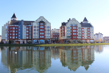 colorful houses near the lake