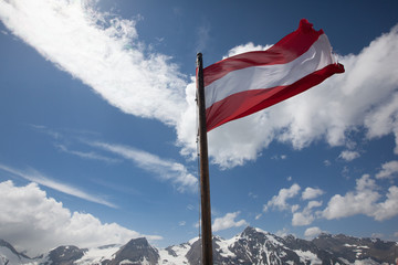 Austria flag in the wind