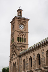 Exterior of an medieval structured building in Brussels. The  architecture looks beautiful with a sense of medieval styled design. Large windows are seen closed.