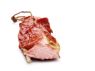 Traditional cured meat isolated on white background
