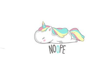Angry Sad Unicorn Lies Say Nope Poster Design © FoxyImage