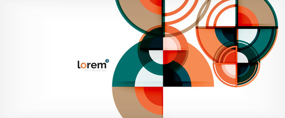 Obraz premium Circle abstract background, bright colorful round geometric shapes