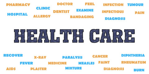 health care Words tags cloud Medicine concept