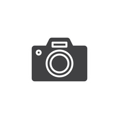 Photo camera vector icon. filled flat sign for mobile concept and web design. Camera simple solid icon. Symbol, logo illustration. Pixel perfect vector graphics