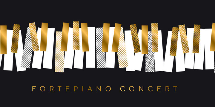 Abstract gold and black invitation for music concert