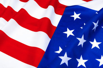 Close-up of waving American flag