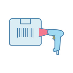 Box label scanning with barcode scanner color icon