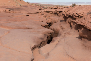 Scenic beauty of the famous Antelope Canyon in Arizona. It is a slot canyon on the Navajo land. It is one of the most adventurous places in Arizona and is very famous among tourists.