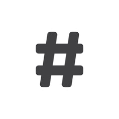 Hashtag vector icon. filled flat sign for mobile concept and web design. Hash tag simple solid icon. Symbol, logo illustration. Pixel perfect vector graphics