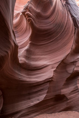 Scenic beauty of the famous Antelope Canyon in Arizona. It is a slot canyon on the Navajo land. It is one of the most adventurous places in Arizona and is very famous among tourists.