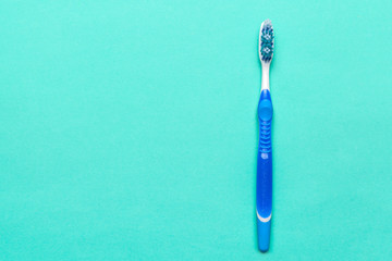 Toothbrushes on blue background