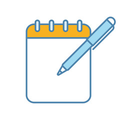 Notepad with pen color icon