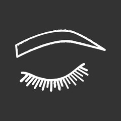 Soft arched eyebrow shape chalk icon