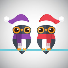 Cute festive owls