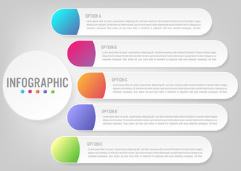 Business infographic labels template with 5 options.Creative concept for infographic..
