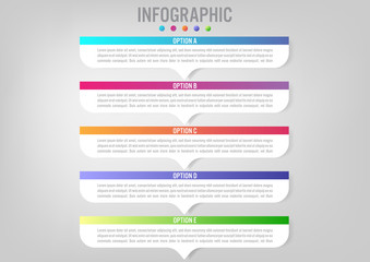 Business infographic labels template with 5 options.Creative concept for infographic..