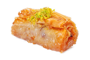 Turkish Ramadan Dessert Baklava isolated on white