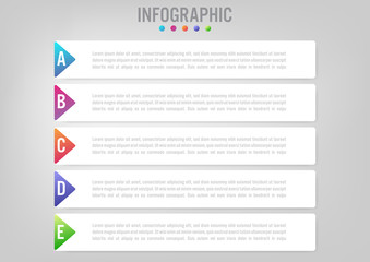 Business infographic labels template with 5 options.Creative concept for infographic..