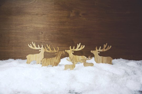 Weihnachtskarte - Hirsche im Schnee